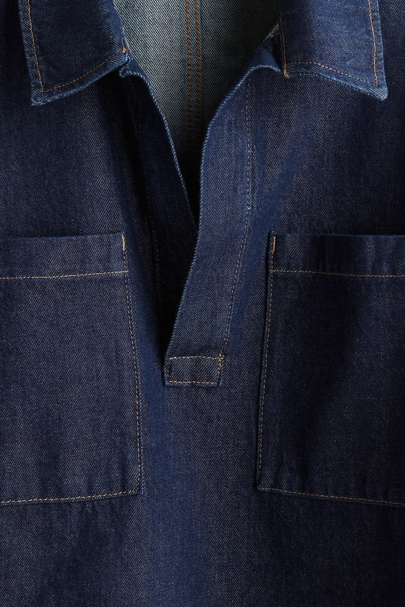 اتش اند ام قميص جينز بوب أوفر كبير الحجم