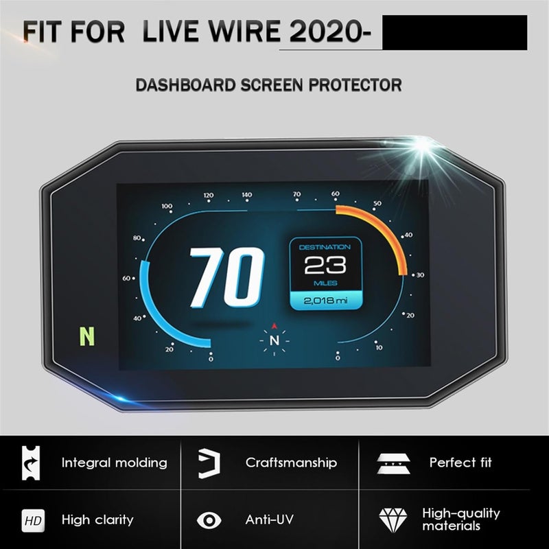 QASULER Motorcycle Dashboard Screen Protector for Live Wire 2020 - Image 2