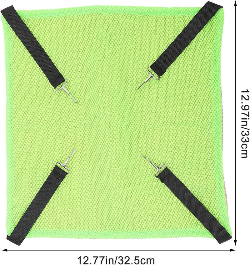 Cat Hanging Hammock Breathable Double-Sided Mesh Pet Bed with Hooks for Cage Hanging, Medium Size Fluorescent Green and Pink, Indoor Kitten Sleeping Accessory - Image 2