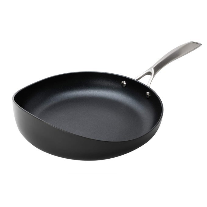 12 RADICAL PAN NONSTICK FRYING SAUTE PAN SKILLET WITH STAINLESS STEEL HANDLE FOR GAS INDUCTION ELECTRIC COOKTOPS HARDANODIZED DISHWASHER SAFE OVEN SAFE SGS NSF CERTIFIED PFOAFREE