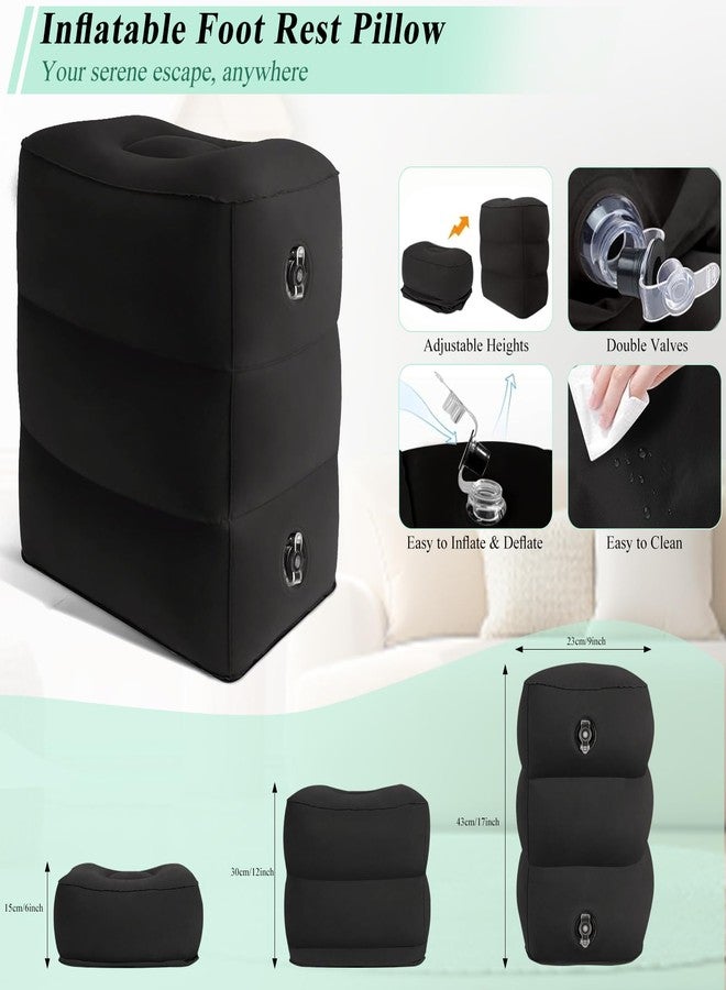 TheClover Airplane Foot Rest for Long Flight - Inflatable Foot Rest for Under Desk,Kids Car Foot Rest Bed,Portable 3-Height Foot Cushion,Lightweight Travel Leg Rest for Airplanes,Trains,Office & Home - Image 5