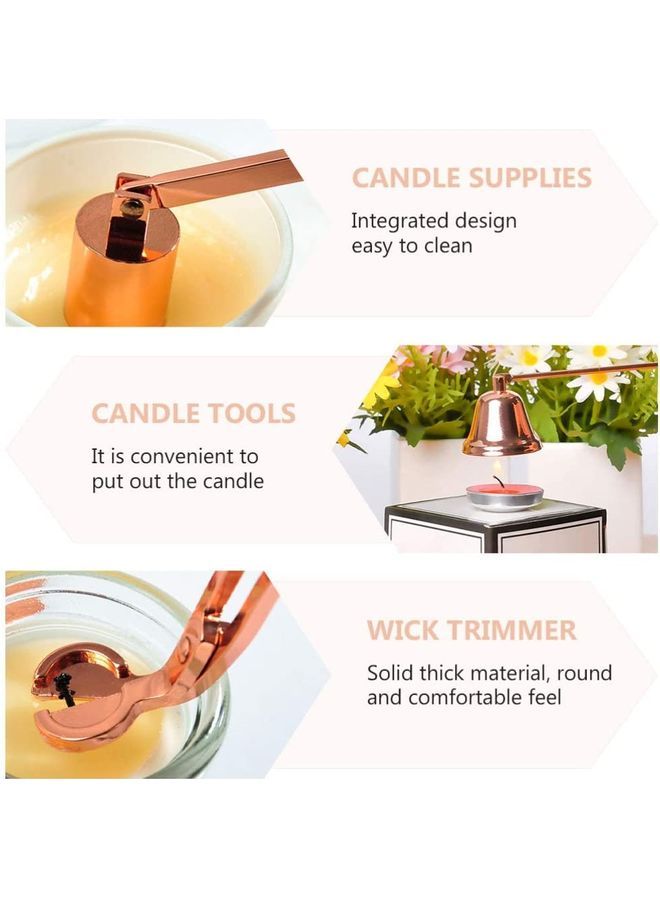 نيبمينينت أداة تشذيب فتيل الشمع من 3 قطع ذهبي وردي - Image 3