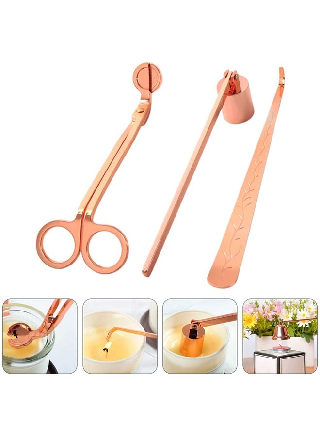 نيبمينينت أداة تشذيب فتيل الشمع من 3 قطع ذهبي وردي - Image 5