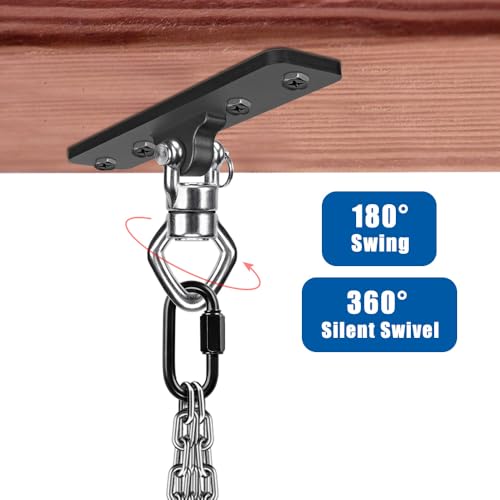 BeneLabel Ceiling Mount Swing Hanger with Bearing 900 LB Capacity Heavy Bag Hanger Stainless Steel Hanging Chair Mount 360° Swing Hardware for Aerial Silks, Punching Bag, Gymnast Ring - Image 5