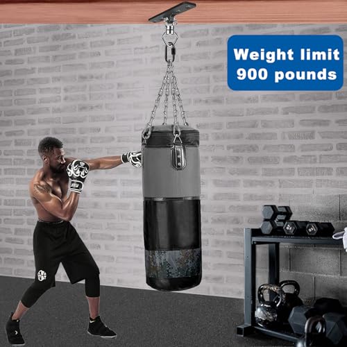 BeneLabel Ceiling Mount Swing Hanger with Bearing 900 LB Capacity Heavy Bag Hanger Stainless Steel Hanging Chair Mount 360° Swing Hardware for Aerial Silks, Punching Bag, Gymnast Ring - Image 3