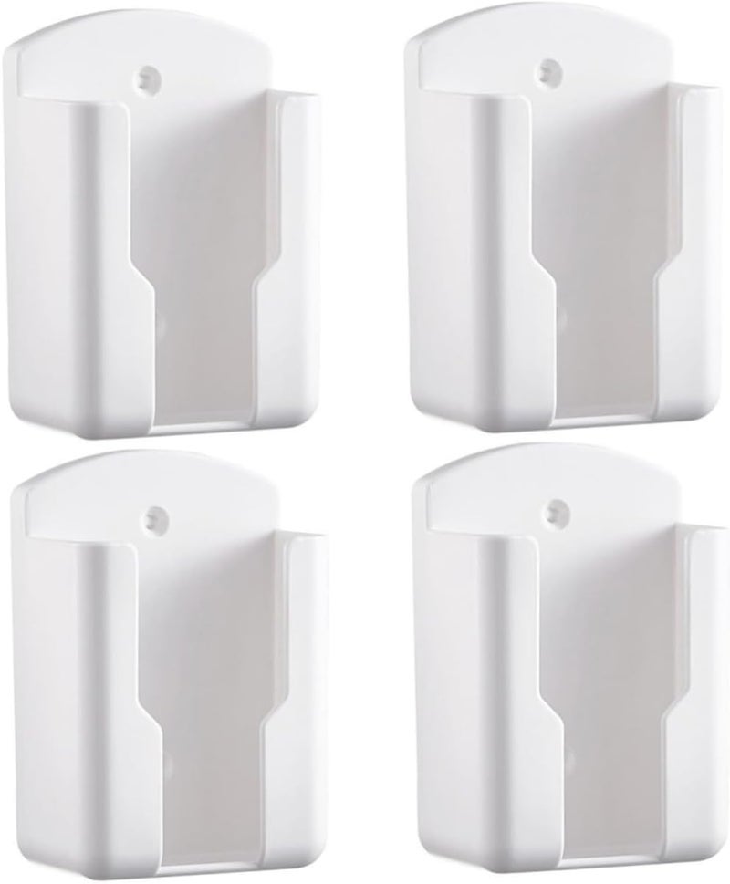 أكس سبرينج حامل جهاز التحكم عن بعد مثبت على الحائط، 4 قطع حامل هاتف ذاتي اللصق على الطاولة، صندوق تخزين حائطي بسيط بدون حفر، منظم جهاز التحكم عن بعد للتلفزيون، صندوق تخزين للمكتب المنزلي واللوازم المدرسية - Image 1