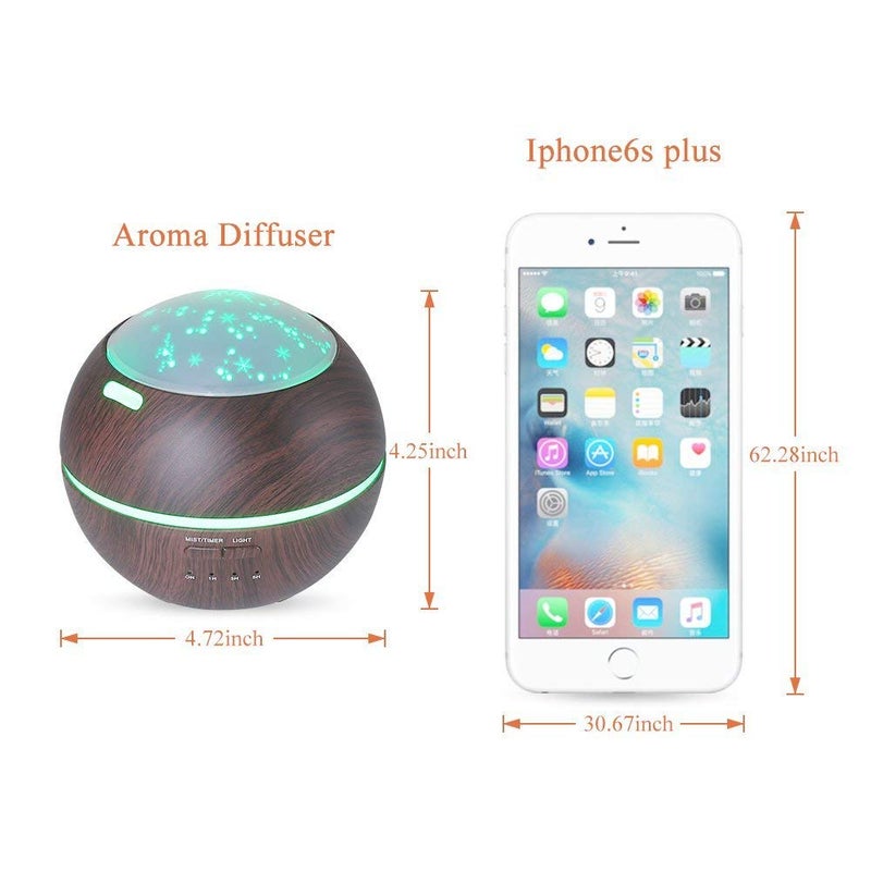 Mabron Mabron Amazing 15 Years Warranty Mini 7 Color LED Lights Changing Humidifier 150ML Fragrance Wood Grain Waterless Auto ShutOff for Bedroom Kids Room Office Decoration_M52 - Image 3