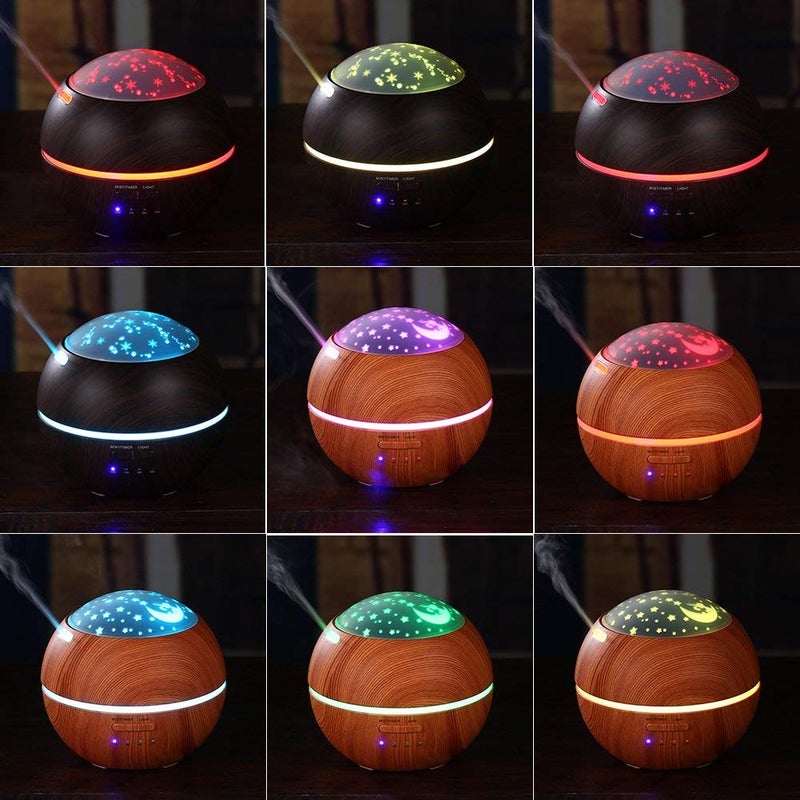Mabron Mabron Amazing 15 Years Warranty Mini 7 Color LED Lights Changing Humidifier 150ML Fragrance Wood Grain Waterless Auto ShutOff for Bedroom Kids Room Office Decoration_M52 - Image 4