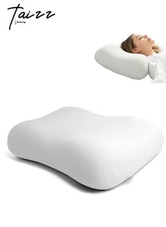 Taizz Ventures Deep Sleep Pillow, Patented Ergonomic Contour Design for Side & Back Sleepers, Orthopedic Cervical Shape Gently Cradles Head & Provides Neck Support & Shoulder Pain Relief - White  - Image 1
