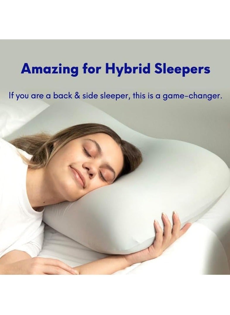 Taizz Ventures Deep Sleep Pillow, Patented Ergonomic Contour Design for Side & Back Sleepers, Orthopedic Cervical Shape Gently Cradles Head & Provides Neck Support & Shoulder Pain Relief - White - Image 5