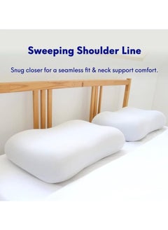 Taizz Ventures Deep Sleep Pillow, Patented Ergonomic Contour Design for Side & Back Sleepers, Orthopedic Cervical Shape Gently Cradles Head & Provides Neck Support & Shoulder Pain Relief - White  - Image 4