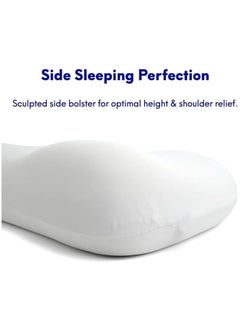 Taizz Ventures Deep Sleep Pillow, Patented Ergonomic Contour Design for Side & Back Sleepers, Orthopedic Cervical Shape Gently Cradles Head & Provides Neck Support & Shoulder Pain Relief - White  - Image 3