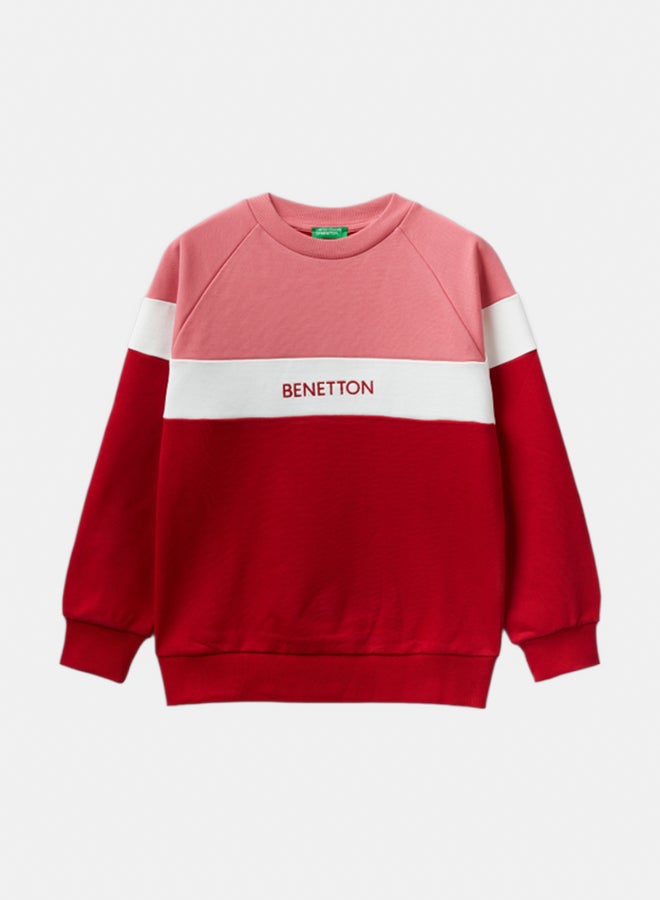 بينيتون سويتر أولاد بتطريز شعار - Image 1