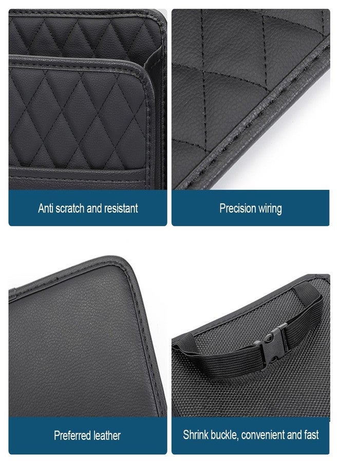 Mandark Car Seat Back Organizer, PU Leather Vehicle Backseat Hanging Storage Pocket, Multipurpose Automotive Travel Essentials Accessories for Kids & Adults, Universal for Most Cars（Black） - Image 4