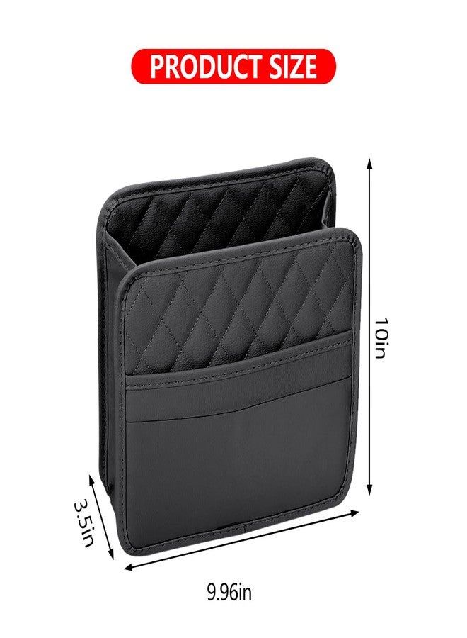 Mandark Car Seat Back Organizer, PU Leather Vehicle Backseat Hanging Storage Pocket, Multipurpose Automotive Travel Essentials Accessories for Kids & Adults, Universal for Most Cars（Black） - Image 2