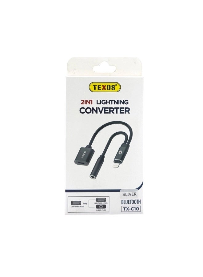 Texos TX-C10 2 in 1 Lightning Converter With 3.5mm Audio Connectivity