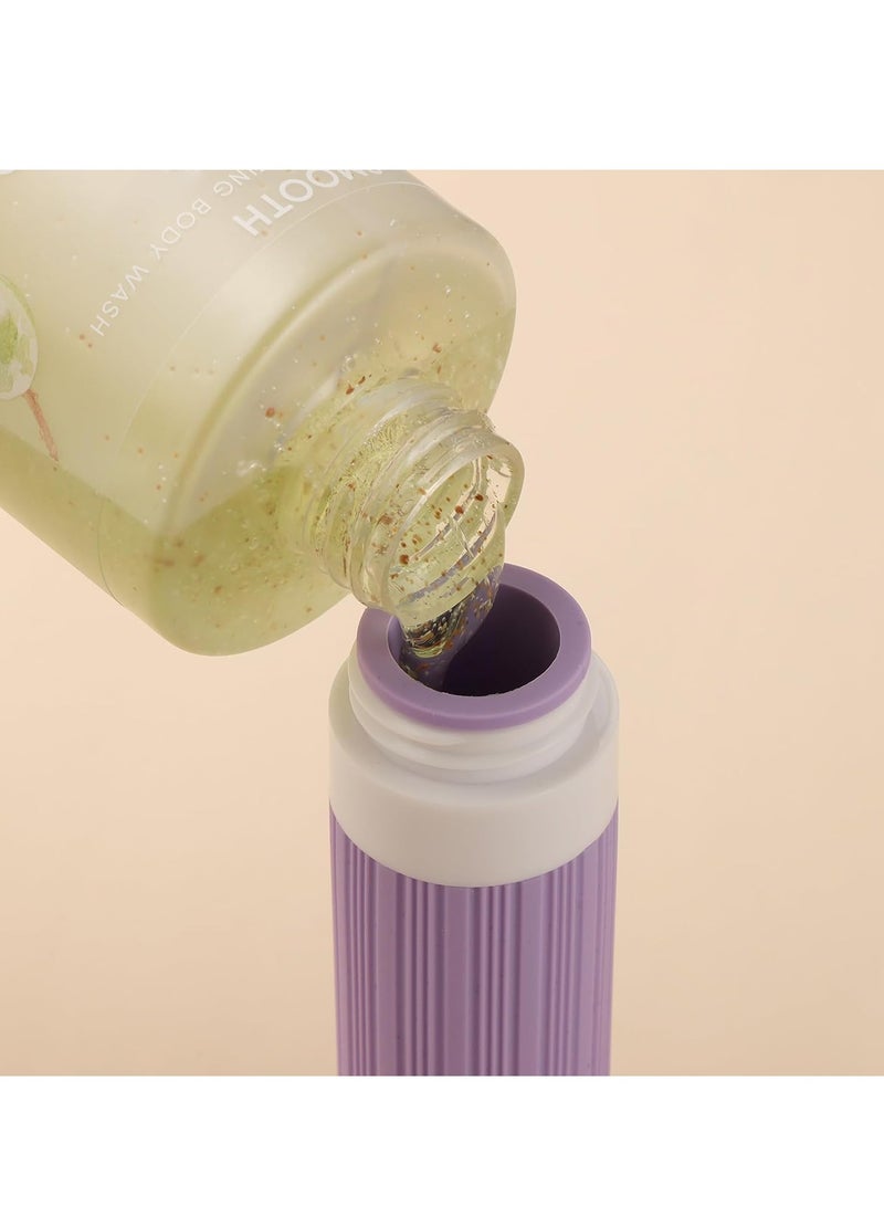 KASTWAVE 4Pcs Travel Bottles for Toiletries, Portable Travel Bottles, 3oz Leak Proof Travel Size Bottles, TSA Approved Travel Containers Jar, Squeezable Silicone Travel Size Containers, with Toiletry Bag - Image 4