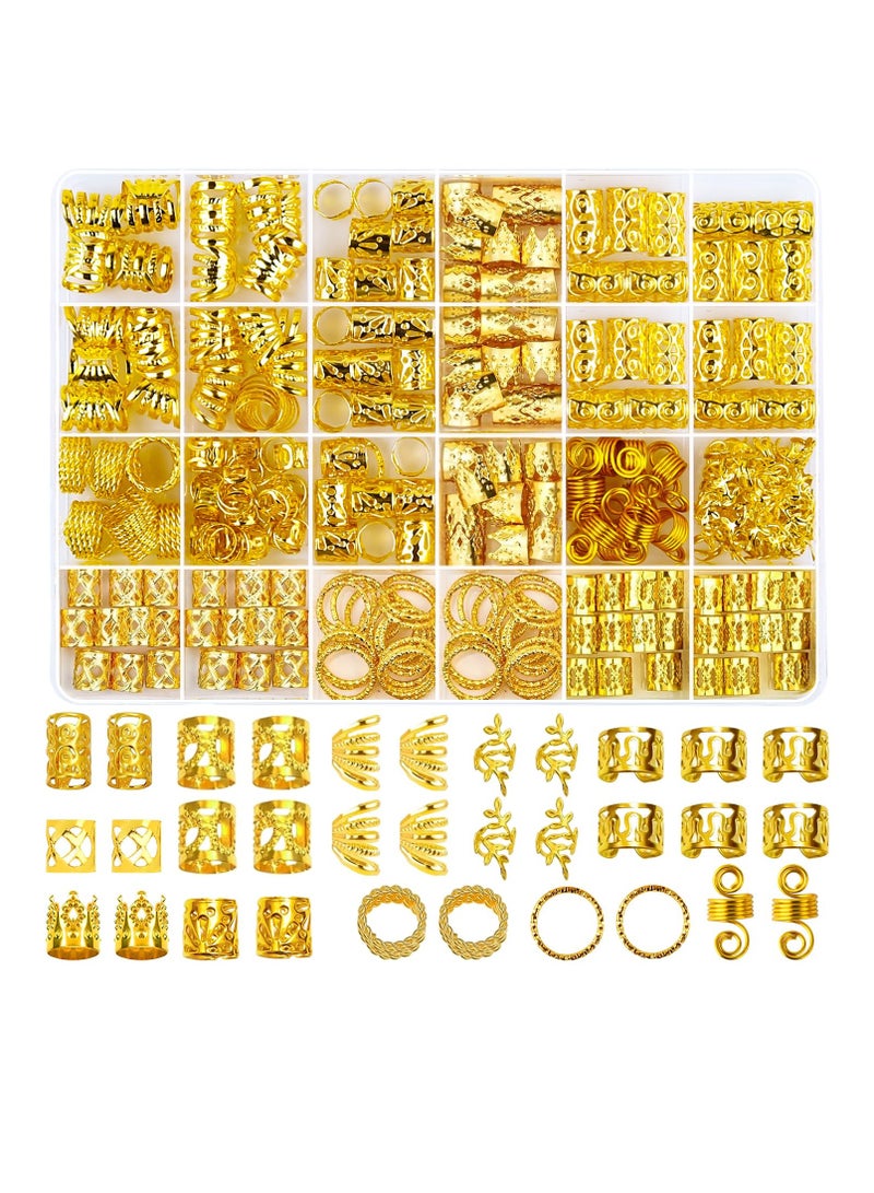 general 280 Pcs Hair Jewelry for Braids, Gold Loc Jewelry for Hair Dreadlocks Braid Jewelry Accessories Metal Hair Rings for Braids Cuffs Braid Clips Jewelry Decorations for Women Girls Boys Unisex - Image 1