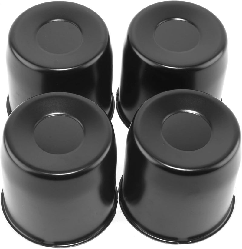 RTRHINOTUNING 4PCS 108mm Push Through Wheel Center Caps Matte Black Rim Center Caps for 4.25" Truck Trailer RV SUV Wheels Center Bores - Image 1