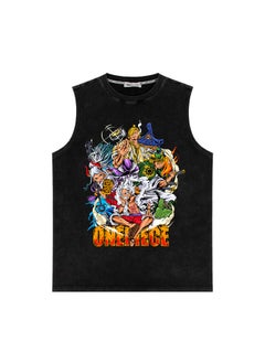 KUYING Summer One Piece Washed And Worn Vintage Vest  - Image 1