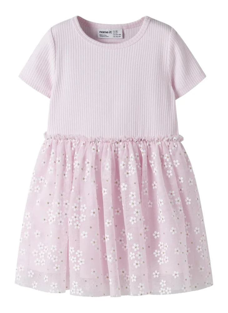 نيم ات فستان قصير مطبوع بالزهور للأطفال