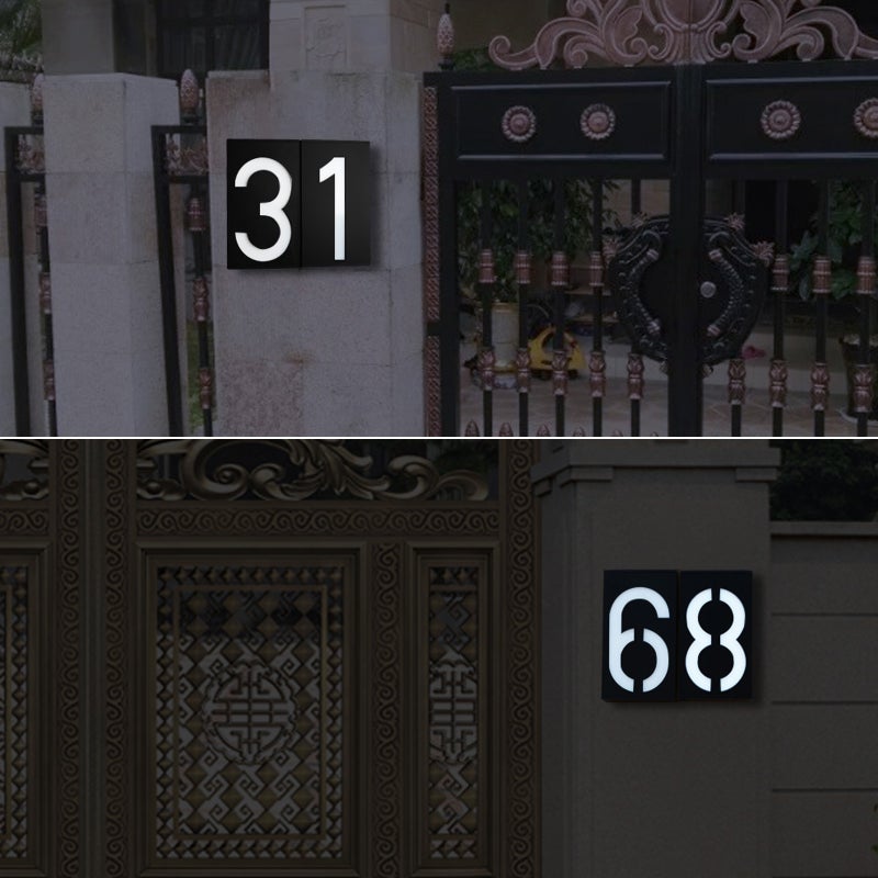 Solar House Number Light LED Illuminated Address Plaque for Houses Address Numbers Solar Powered LED Address Sign for Home Villa Yard Street - Image 4