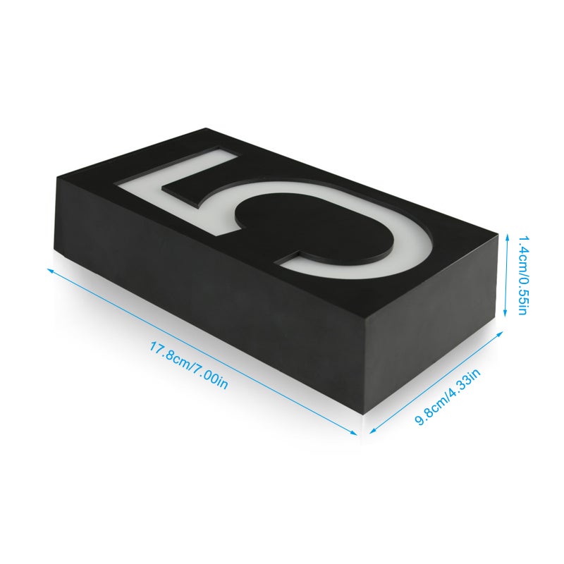 Solar House Number Light LED Illuminated Address Plaque for Houses Address Numbers Solar Powered LED Address Sign for Home Villa Yard Street - Image 2