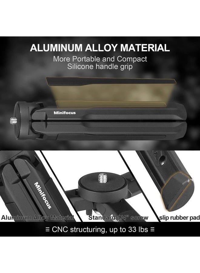 MINIFOCUS Metal Desktop Tripod Stand for Gimbal Stabilizer DSLR Camera and Monopod, Aluminum Tabletop Handheld Tripod with 1/4'' and 3/8'' Screw - Image 5