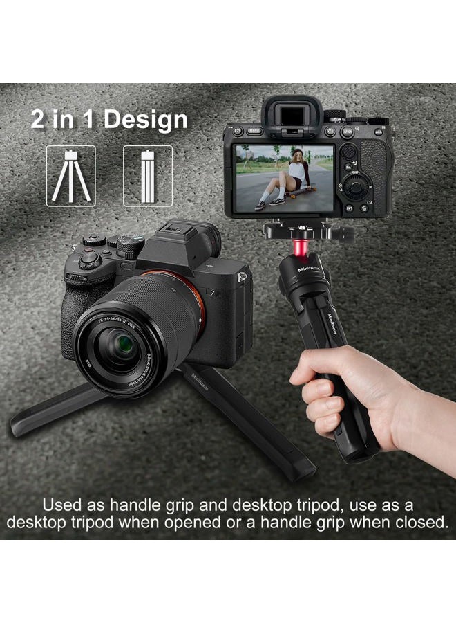 MINIFOCUS Metal Desktop Tripod Stand for Gimbal Stabilizer DSLR Camera and Monopod, Aluminum Tabletop Handheld Tripod with 1/4'' and 3/8'' Screw - Image 2