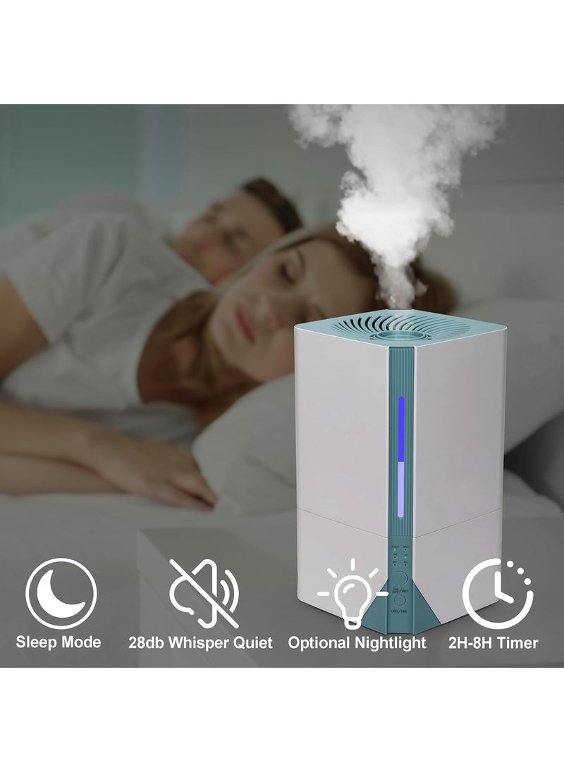 Gnanishwa Gnanishwa 7L Cool Mist Humidifier for Bedroom Large Room and Plants Top Fill Design with Essential Oil Diffuser Timer Nightlight and Adjustable Mist White  - Image 2