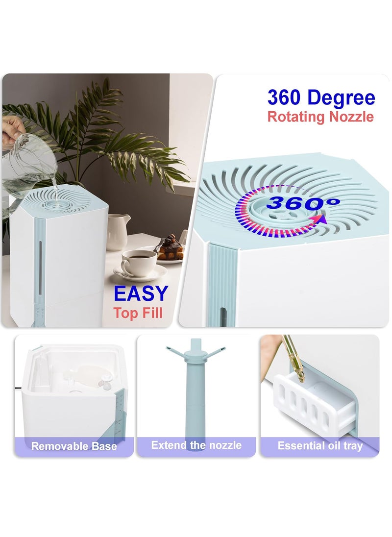 Gnanishwa Gnanishwa 7L Cool Mist Humidifier for Bedroom Large Room and Plants Top Fill Design with Essential Oil Diffuser Timer Nightlight and Adjustable Mist White  - Image 5