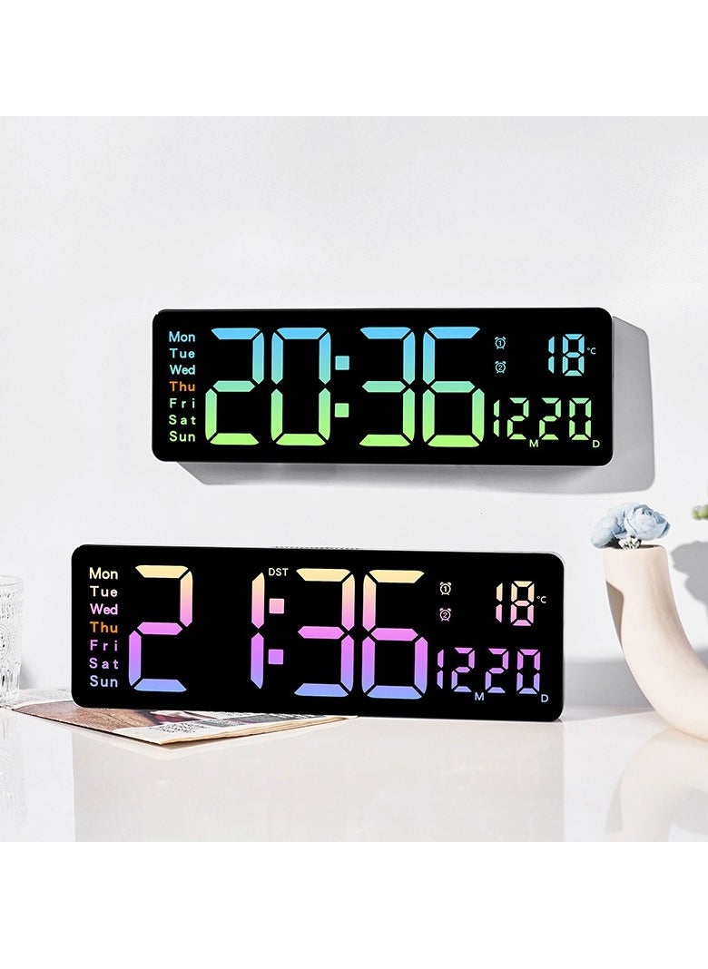 ARNOTEC Digital Wall Clock Large Display, 16.2 Inch Large Wall Clocks, Modern LED Digital Clock with Remote Control for Living Room Decor, Automatic Brightness Dimmer Big Clock with Date Week Temperature  - Image 5