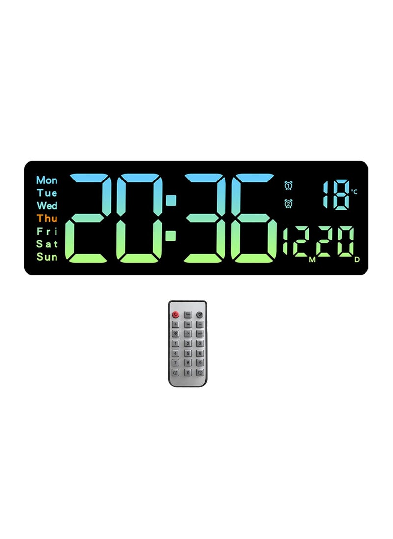 ARNOTEC Digital Wall Clock Large Display, 16.2 Inch Large Wall Clocks, Modern LED Digital Clock with Remote Control for Living Room Decor, Automatic Brightness Dimmer Big Clock with Date Week Temperature  - Image 2