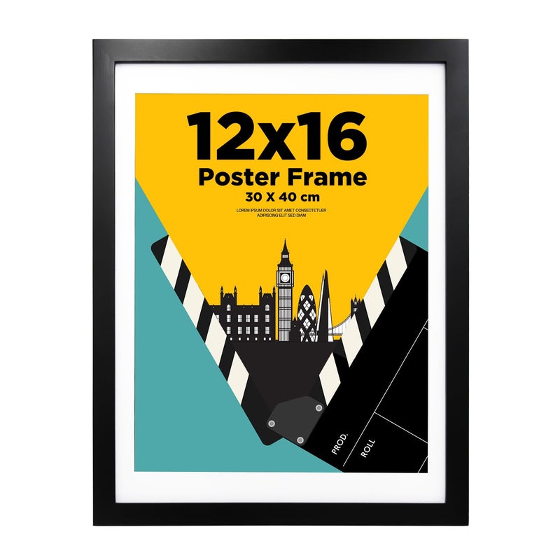 30x40cm picture frame12x16 picture frame 100 Solid Wood Matted for 14x11 30x40 frame with Acrylic Glass30x40 Poster Frame for Wall Mounting 16x12 inch Certificate Frame for Portrait Black