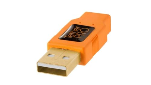 Tether Tools TetherPro USB 2.0 to Mini-B 8-Pin Cable | for Fast Transfer Between Camera and Computer | High Visibility Orange | 15 Feet (4.6 m) - Image 2