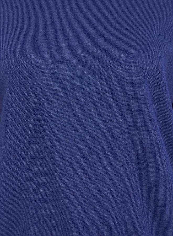 Take Two Navy Blue Solid Round Neck Sweatshirt - Image 4