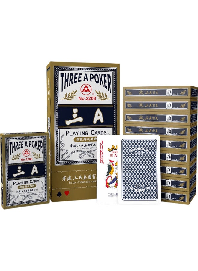 THREEA San A Guandan Playing Cards, Aaa Game Entertainment Cards, Blue Core Paper Cloth Pattern Wide Cards, 2208 Blue 10 Decks - Image 1