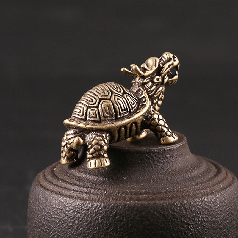 2pcs Antique Style Adornments Dragon Turtle Desktop Ornaments - Image 1