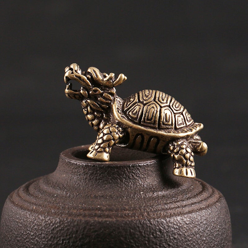 2pcs Antique Style Adornments Dragon Turtle Desktop Ornaments - Image 4