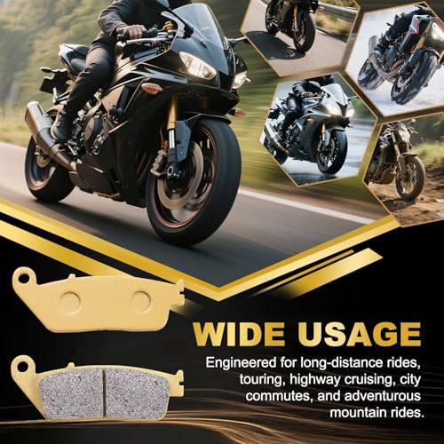 S SYUU Motorcycle Front Rear Brake Pads Compatible with Harley Davidson FLSTN Softail Deluxe 2008-2014 FXDB Street Bob 2008-2017 FXSTC Softail Custom 2008-2010 FLS Softail Slim 2012-2014 FA457F FA458R - Image 3