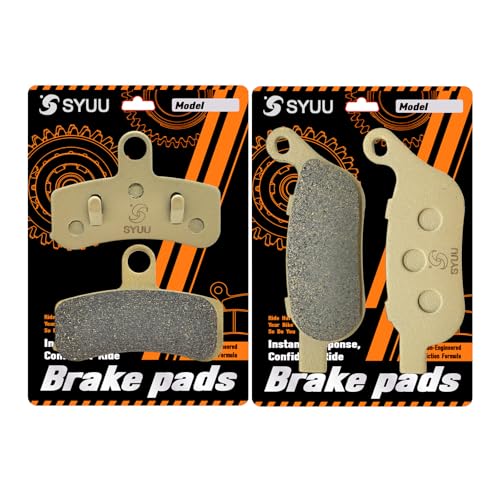 S SYUU Motorcycle Front Rear Brake Pads Compatible with Harley Davidson FLSTN Softail Deluxe 2008-2014 FXDB Street Bob 2008-2017 FXSTC Softail Custom 2008-2010 FLS Softail Slim 2012-2014 FA457F FA458R - Image 1