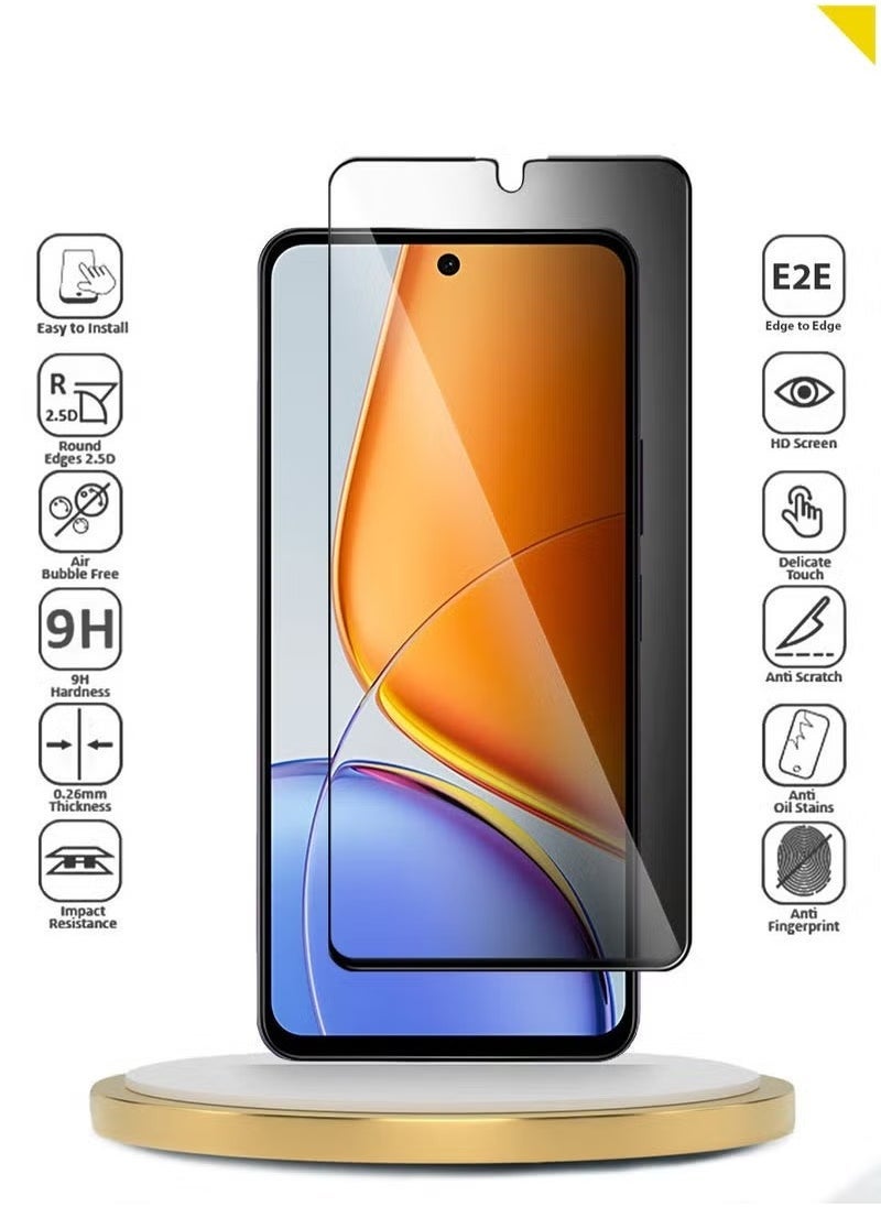 JAJEEK vivo Y39 5G 2025 Premium E2E Series Privacy Tempered Glass Screen Protector – Full Glue, Full Coverage, Edge-to-Edge Design – Anti-Spy Privacy Shield, 9H Hardness, HD Clarity, Scratch Resistant, Oleophobic Coating, Easy Bubble-Free Installation – Clear/Black - Image 2
