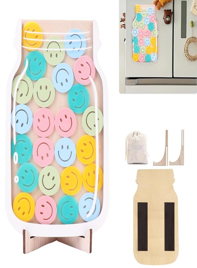VKMON Smiley Face Magnetic Reward Jar for Kids & Family, Classroom & Chore Jar, Decor Reward Stars for Boys & Girls Gifts - Image 1