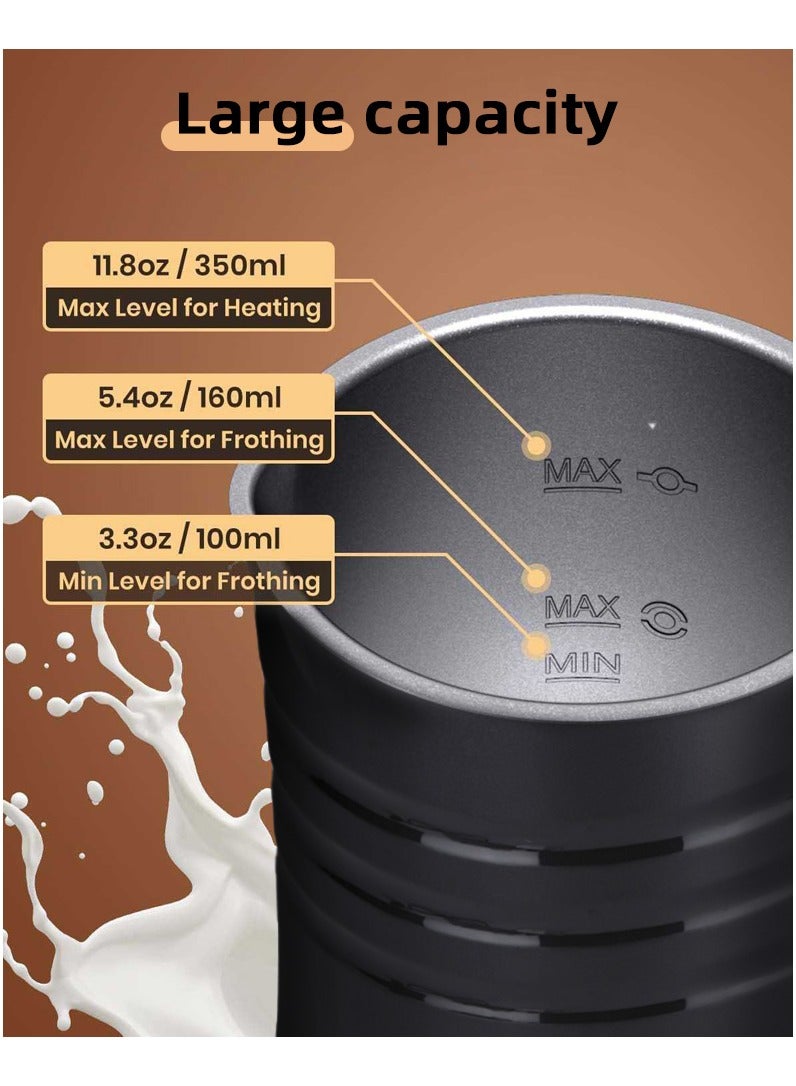 إيسي الخافق الكهربائي للحليب، 4 في 1 ساخن وبارد، سعة كبيرة 350 مل / 11.8 أونصة، إيقاف تشغيل تلقائي، تحريك مغناطيسي سريع 2500 دورة في الدقيقة لعمل اللاتيه، الكابتشينو، الشوكولاتة الساخنة، الشاي - Image 2