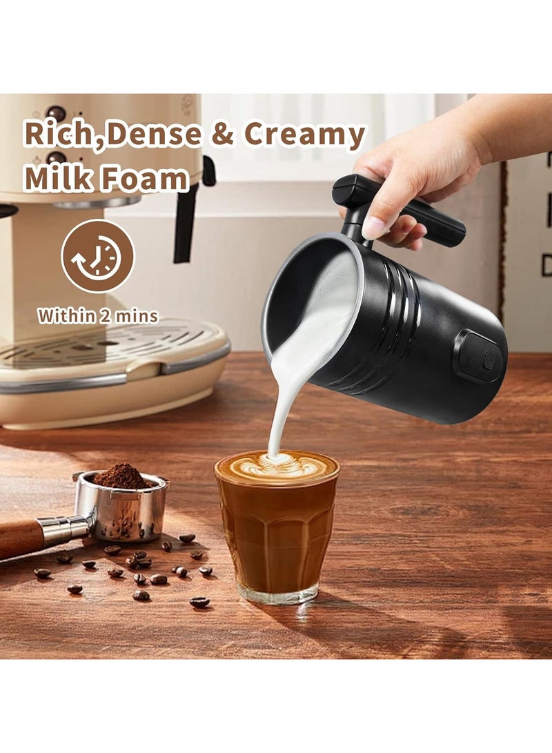 إيسي الخافق الكهربائي للحليب، 4 في 1 ساخن وبارد، سعة كبيرة 350 مل / 11.8 أونصة، إيقاف تشغيل تلقائي، تحريك مغناطيسي سريع 2500 دورة في الدقيقة لعمل اللاتيه، الكابتشينو، الشوكولاتة الساخنة، الشاي - Image 5
