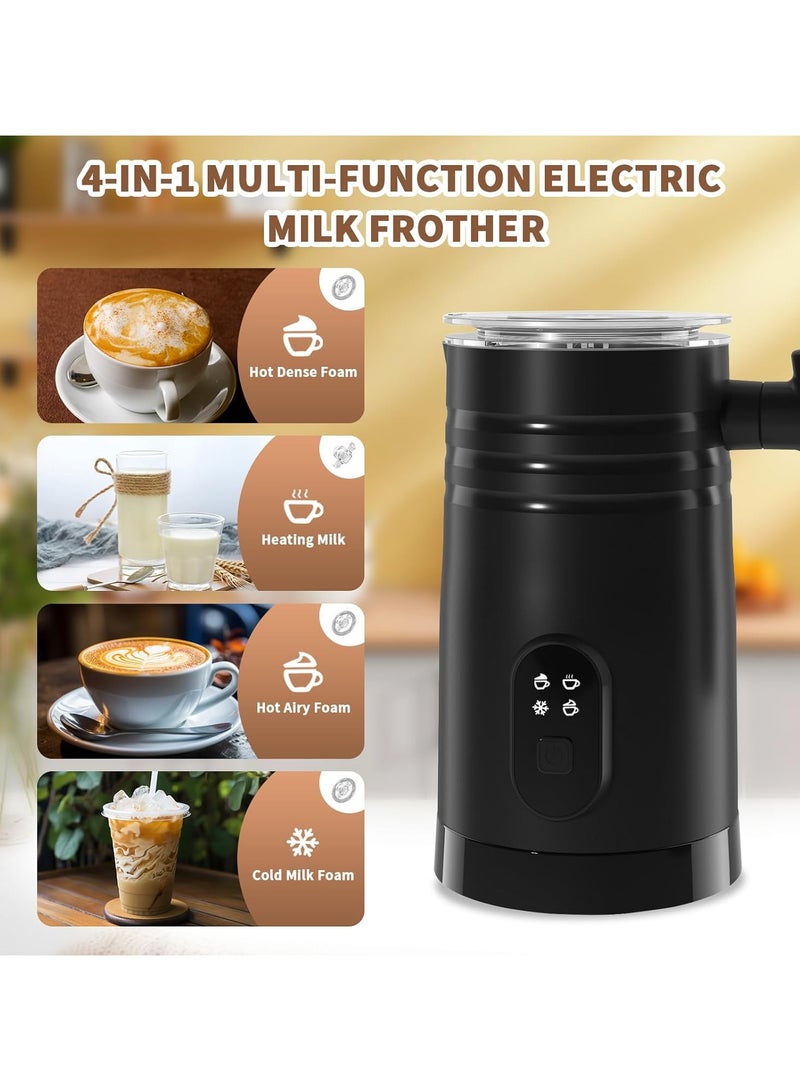 إيسي الخافق الكهربائي للحليب، 4 في 1 ساخن وبارد، سعة كبيرة 350 مل / 11.8 أونصة، إيقاف تشغيل تلقائي، تحريك مغناطيسي سريع 2500 دورة في الدقيقة لعمل اللاتيه، الكابتشينو، الشوكولاتة الساخنة، الشاي - Image 4