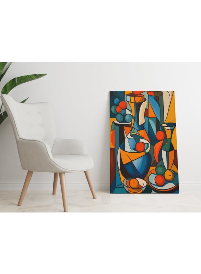 Home Gallery Mediterranean Fruit Cocktail plates and bottles Printed canvas wall art 120x80 - Image 4