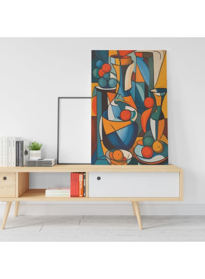 Home Gallery Mediterranean Fruit Cocktail plates and bottles Printed canvas wall art 120x80 - Image 1