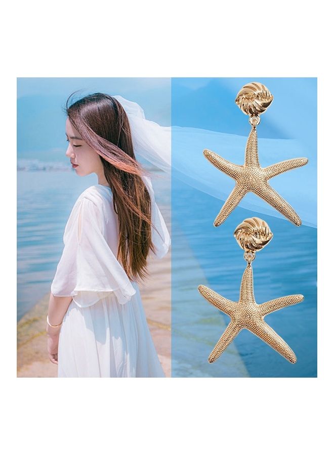 Vacation Starfish Shell Fashion Vintage Wind Irregular Earrings - Image 2