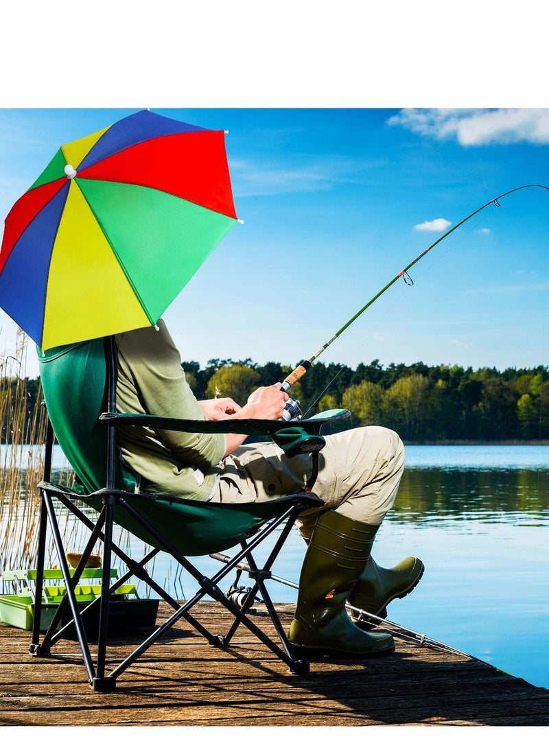 Y&D - Umbrella Hat, 4 Pcs Colorful Hats - 20 Inch, Hands Free, Funny Rainbow Beach Party Hats, Adjustable Size Fits All Ages, Kids, Men Women - Image 1
